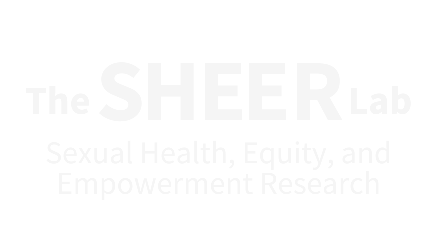 The SHEER Lab logo with full title in white text